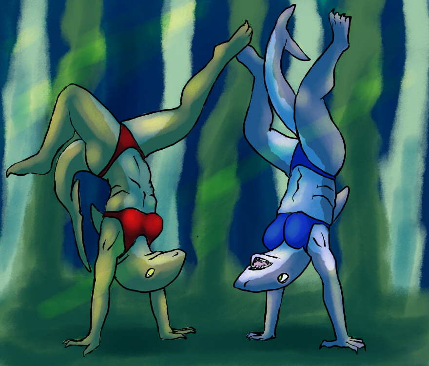 shark headstands