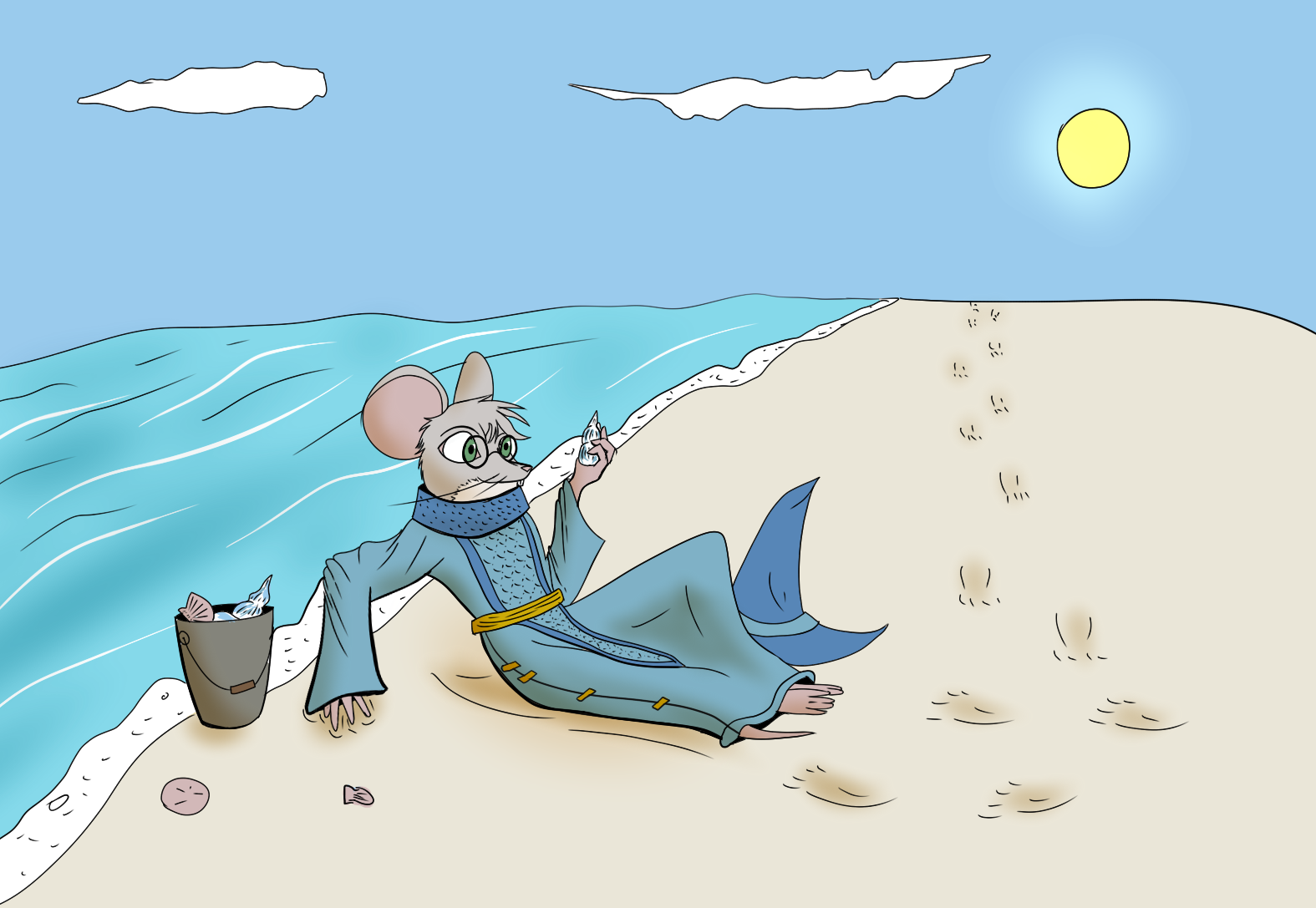 Mouse Collecting Seashells